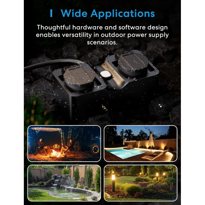 Meross - Outdoor WIFI Matter power strip 16A with energy measurement