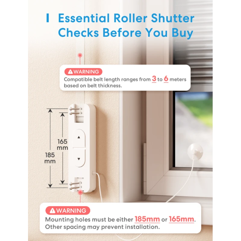 Meross - WIFI Matter Ρολέτα περιτύλιξης με ιμάντα MRS200MA-EU