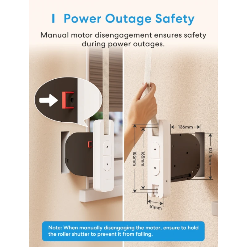 Meross - WIFI Matter Ρολέτα περιτύλιξης με ιμάντα MRS200MA-EU