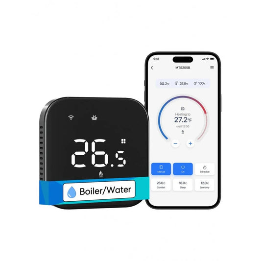 Meross MTS215BMA - Matter thermostat for hydraulic underfloor heating / boiler, black