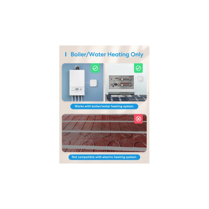 Meross MTS215BMA - Matter thermostat for hydraulic underfloor heating / boiler, black