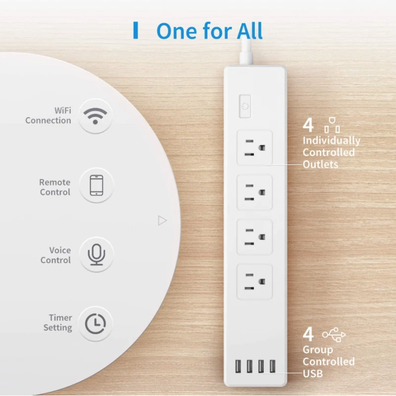 Meross MSS425 - WIFI Homekit power strip 4 outlets + 4 USB
