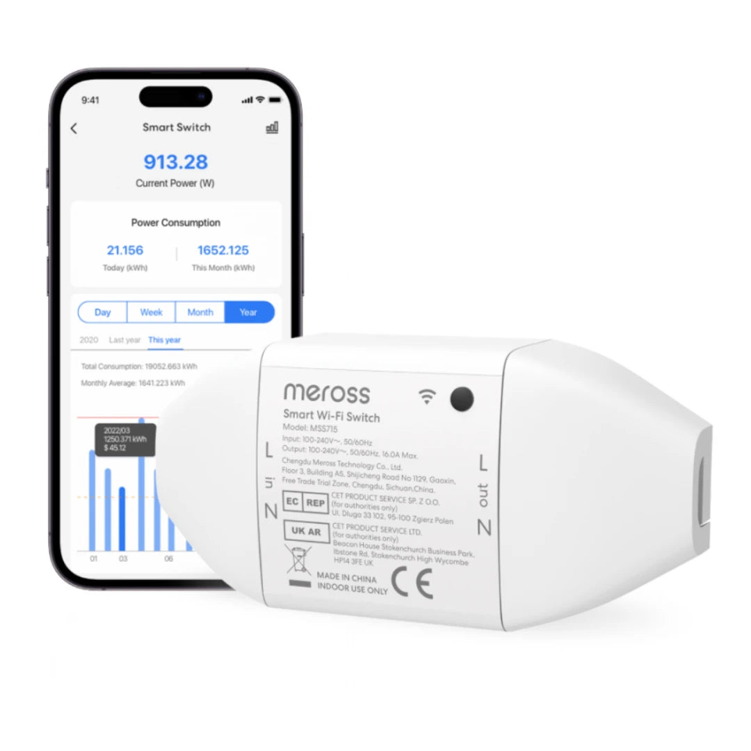 Meross - WIFI Matter switch 16A + power meter MSS715MA-UN