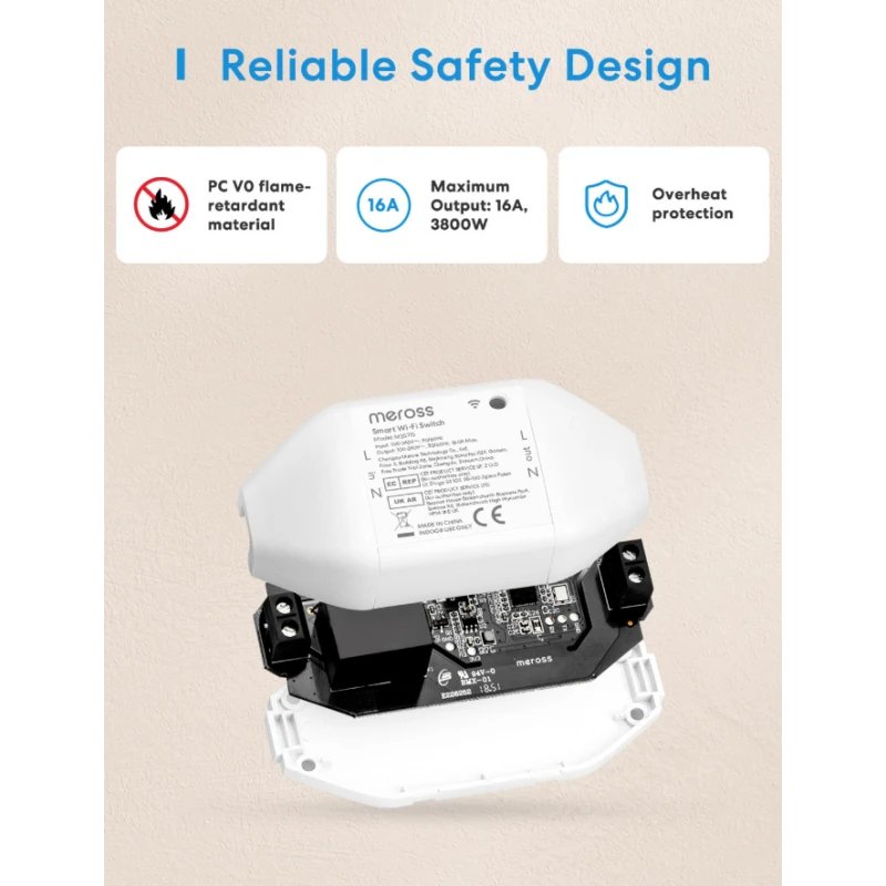 Meross - WIFI Matter switch 16A + power meter MSS715MA-UN