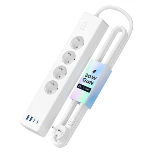 Meross - WiFi Matter Power Strip 16A with 4 outlets + 4 USB ports