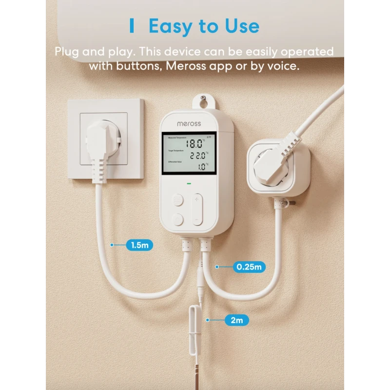 Meross MTS960 - WiFi plug thermostat compatible Apple Homekit