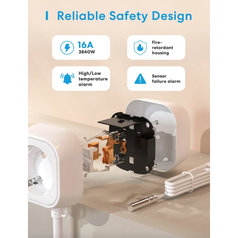 Meross MTS960 - WiFi plug thermostat compatible Apple Homekit