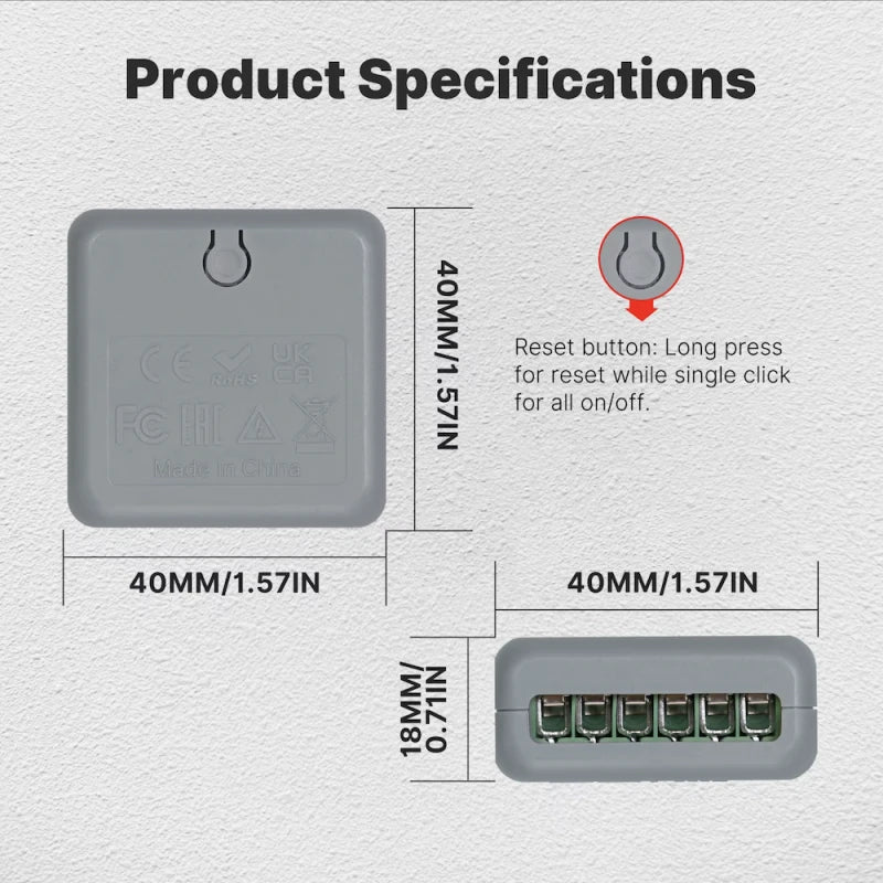 Moes - 4-channel Zigbee Tuya ON/OFF module 90–250 V, 5 A max