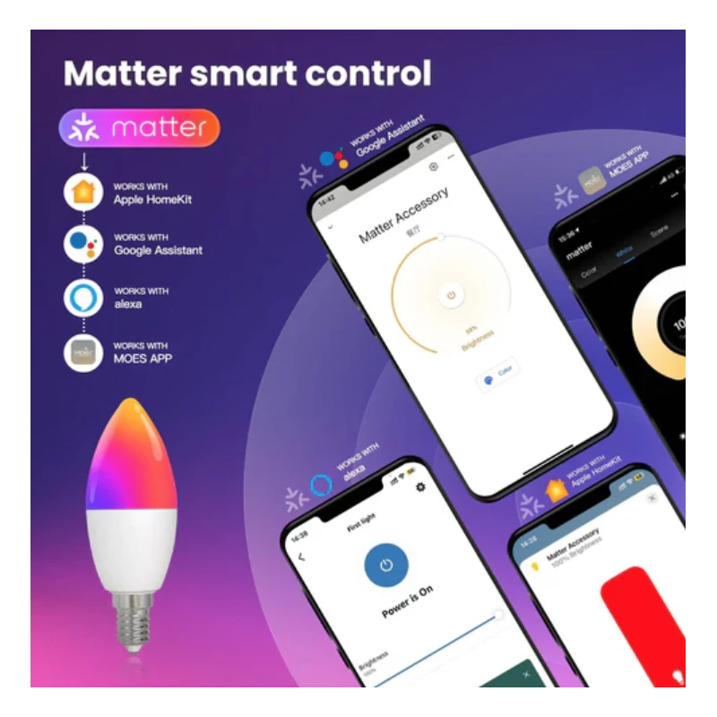 Moes - E14 WIFI Matter Tuya RGB LED bulb