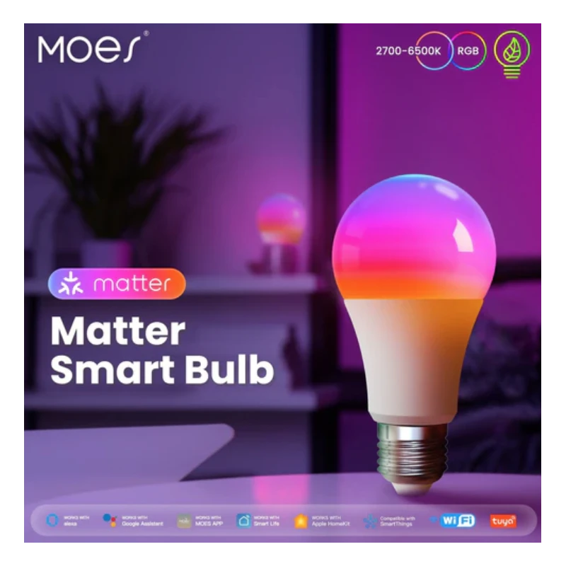 Moes - E27 WIFI Matter Tuya RGB LED bulb