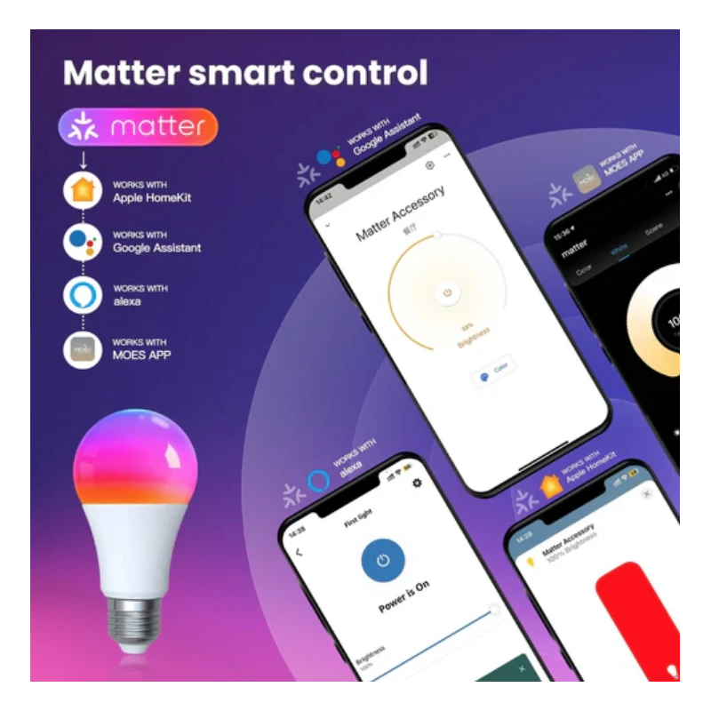 Moes - E27 WIFI Matter Tuya RGB LED bulb