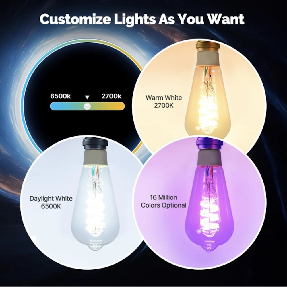 Moes - Edison E27 LED Tuya Matter bulb with colours