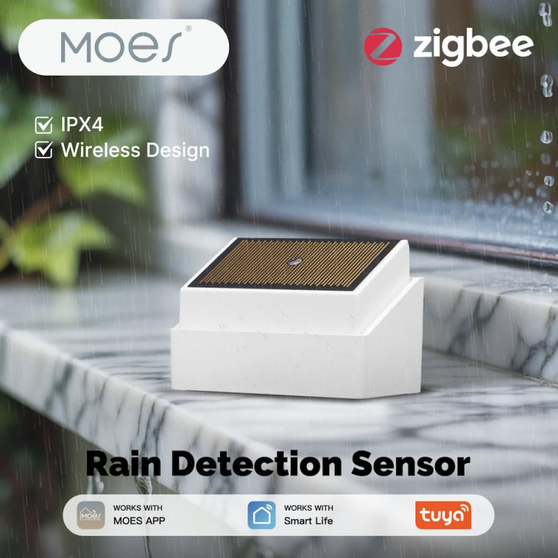 Moes - IPX4-rated Zigbee Tuya rain sensor with solar panel