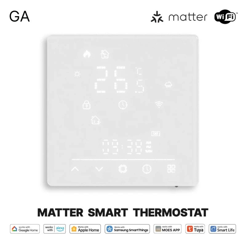 Moes - Matter WIFI Underfloor Heating Thermostat (White)