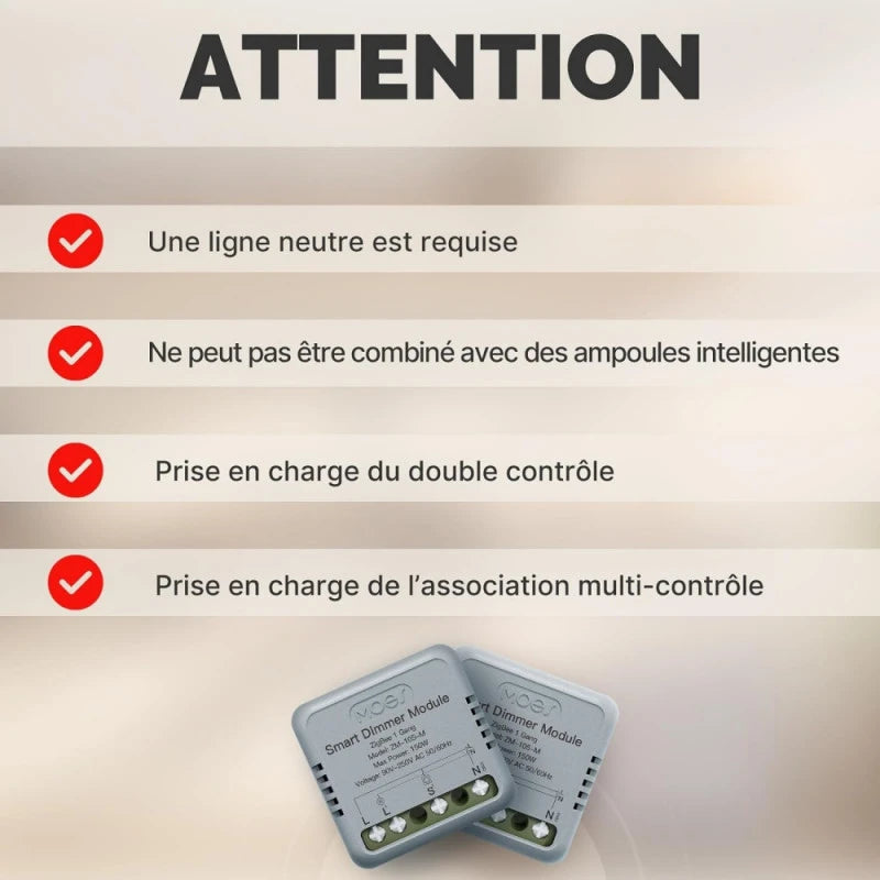 Moes - 1-channel Zigbee Tuya dimmer module MS-105-M