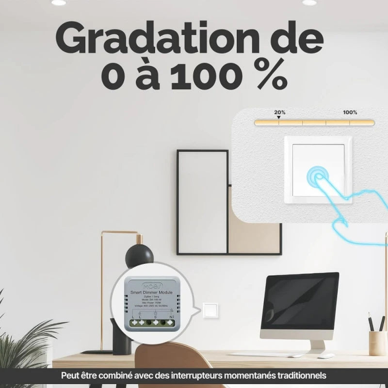 Moes - 1-channel Zigbee Tuya dimmer module MS-105-M