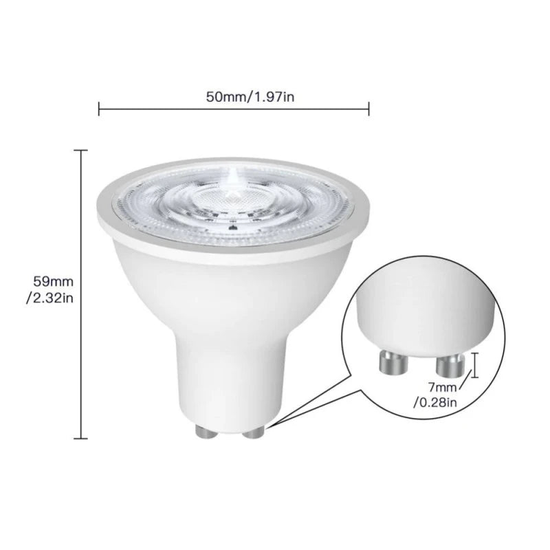 Moes - RGB+WW Zigbee GU10 smart bulb with music synchronization.
