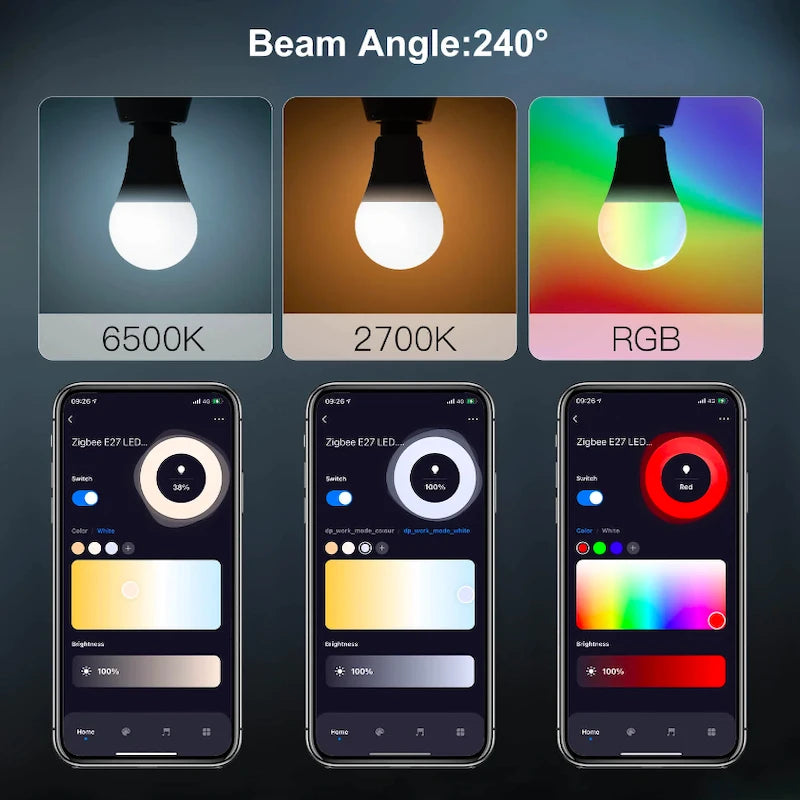 Moes - RGB+WW Zigbee smart bulb with music synchronization