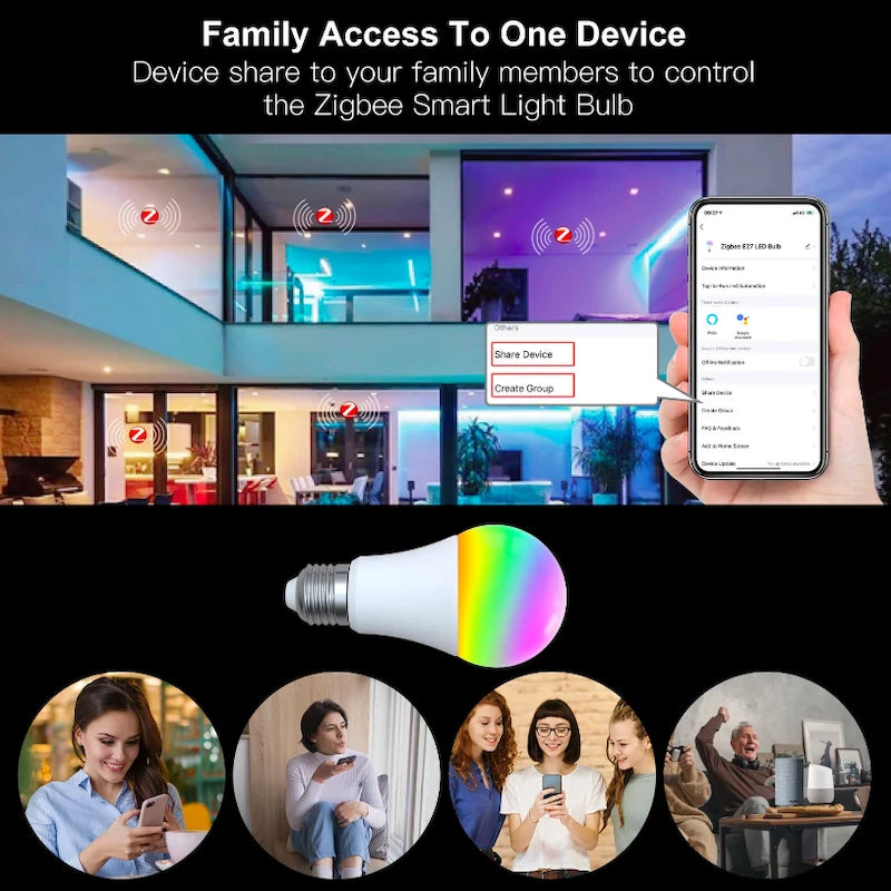 Moes - RGB+WW Zigbee smart bulb with music synchronization