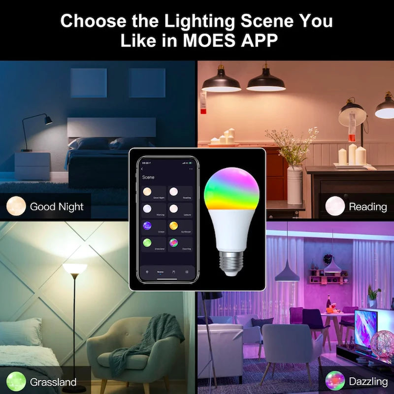 Moes - RGB+WW Zigbee smart bulb with music synchronization
