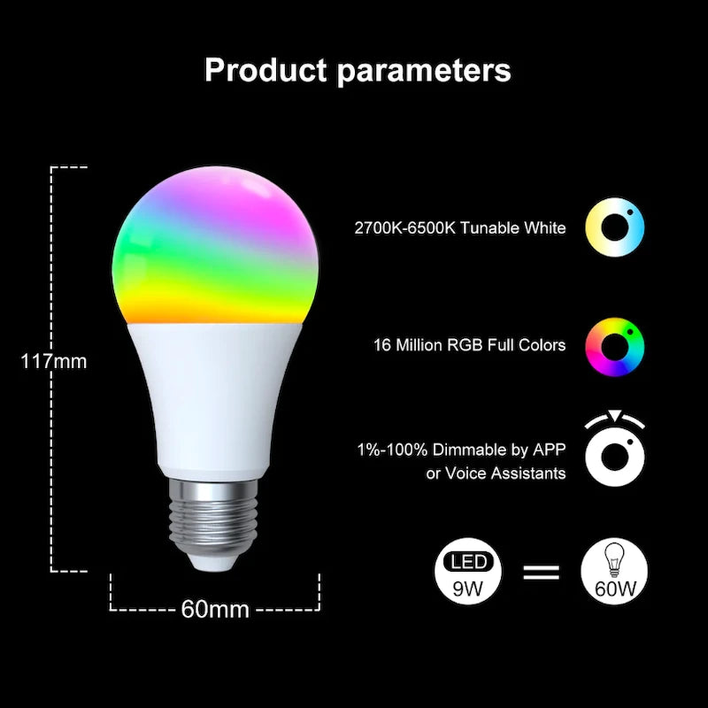 Moes - RGB+WW Zigbee smart bulb with music synchronization