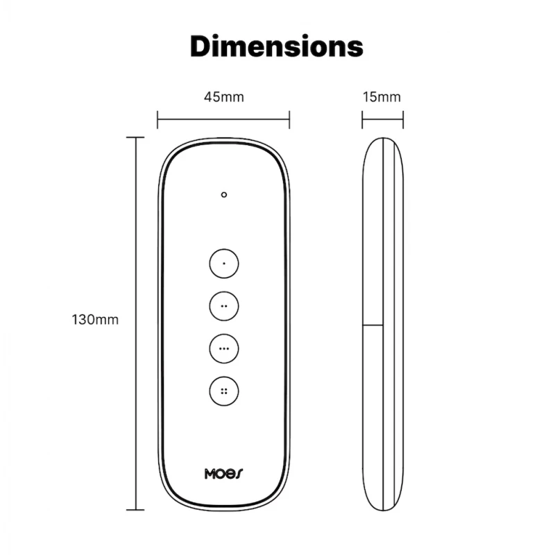 Moes - Tuya 4-button Zigbee remote control with 12 scenarios
