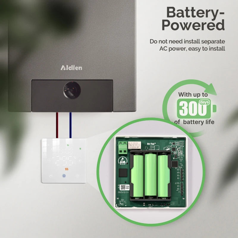 Moes - Zigbee room thermostat on batteries (Tuya Smart Life) White