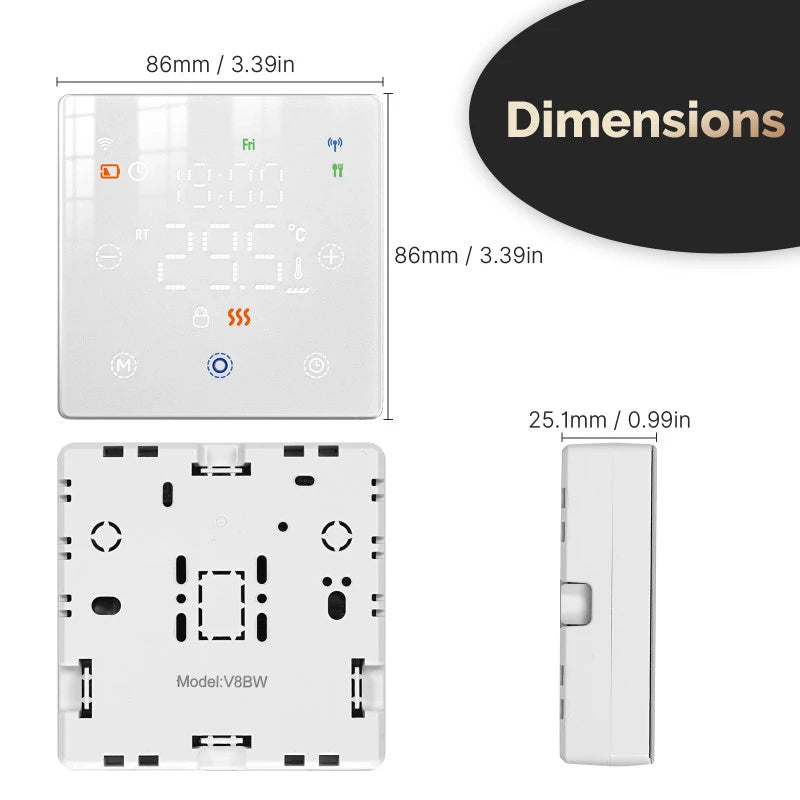 Moes - Zigbee room thermostat on batteries (Tuya Smart Life) White