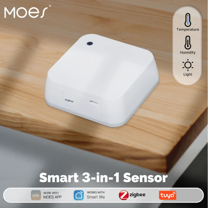 Moes - Tuya Zigbee temperature, humidity and light sensor