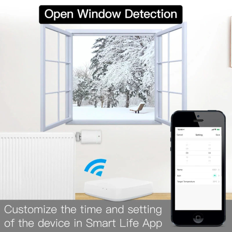 Moes - Zigbee 3.0 radiator valve Tuya - BRT-100-TRV Black