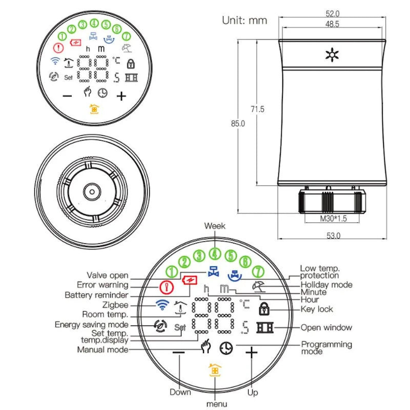 Moes - Zigbee 3.0 radiator valve Tuya - BRT-100-TRV White