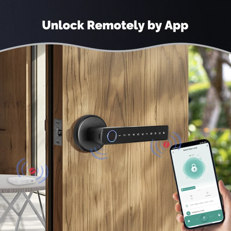 Moes - Zigbee Tuya door handle lock with fingerprint recognition