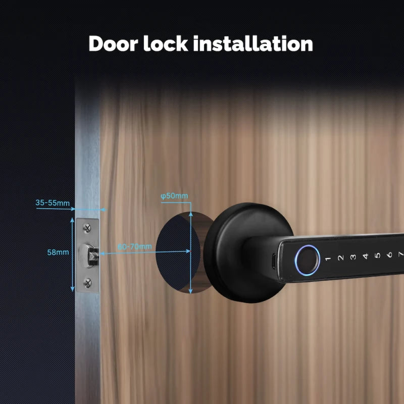 Moes - Zigbee Tuya door handle lock with fingerprint recognition