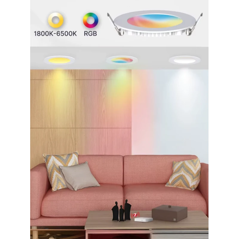 Moes - Zigbee downlight dimmer + musical rhythm RGB+CW 6W 10 cm