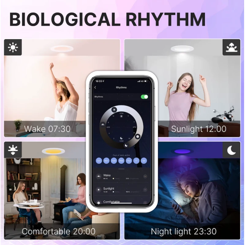 Moes - Zigbee downlight dimmer + musical rhythm RGB+CW 6W 10 cm