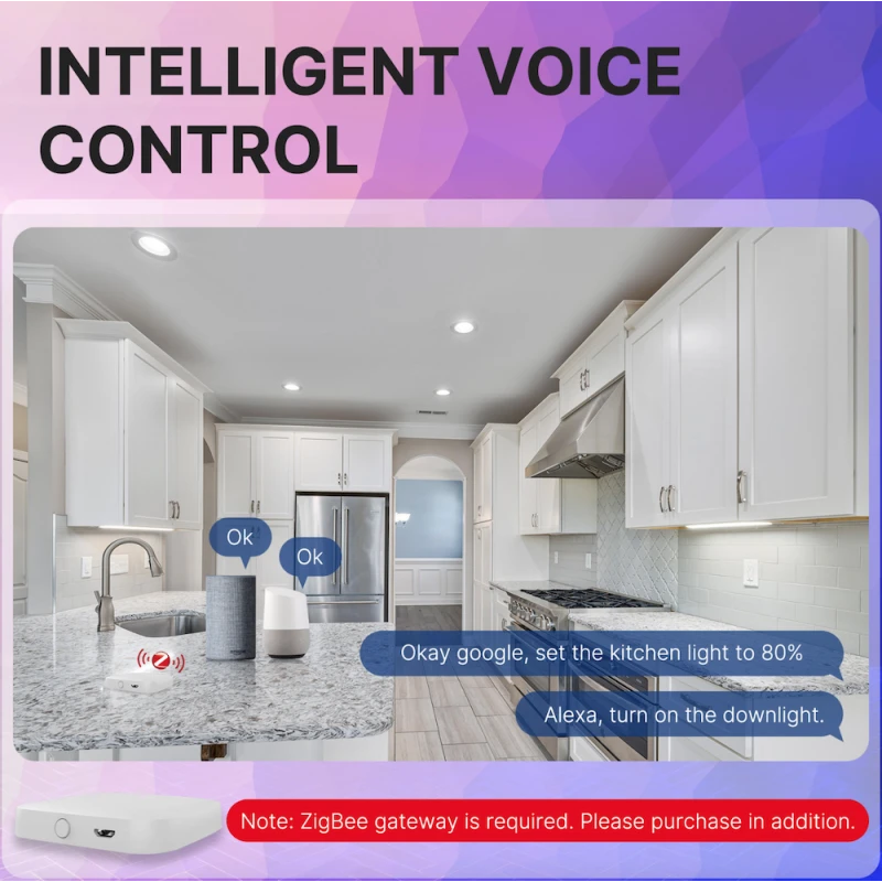 Moes - Zigbee downlight dimmer + musical rhythm RGB+CW 6W 10 cm