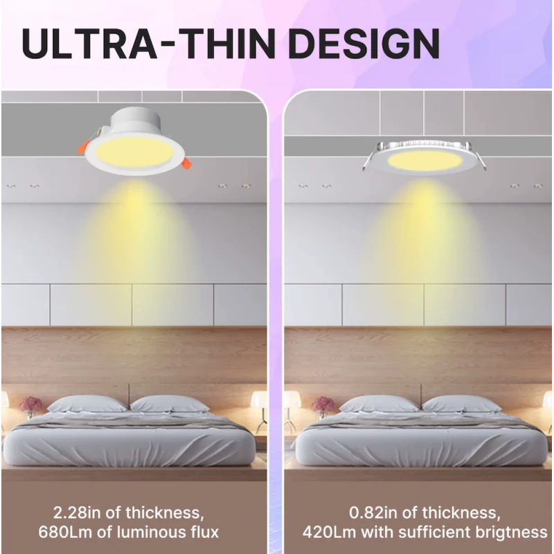 Moes - Zigbee downlight dimmer + musical rhythm RGB+CW 6W 10 cm