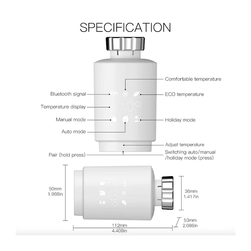 Moes - Zigbee radiator valve Tuya - ZTRV-ZX-TV02-EN