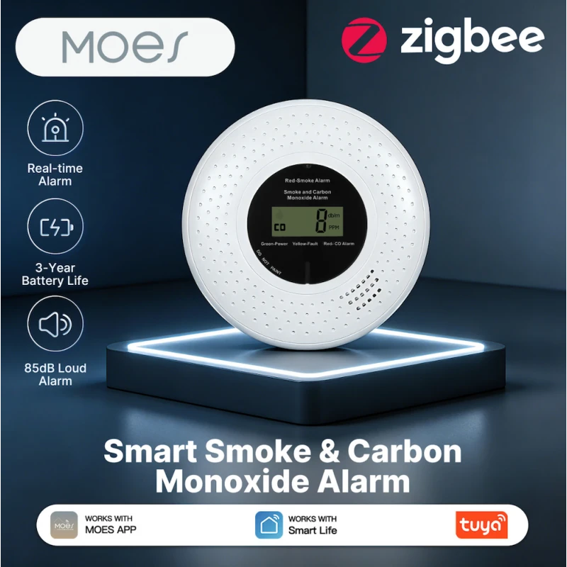Moes - Zigbee smoke and carbon monoxide detector