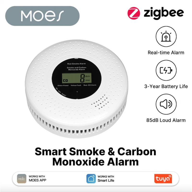 Moes - Zigbee smoke and carbon monoxide detector