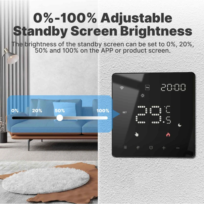 Moes - Zigbee thermostat for water heater / gas boiler (black)