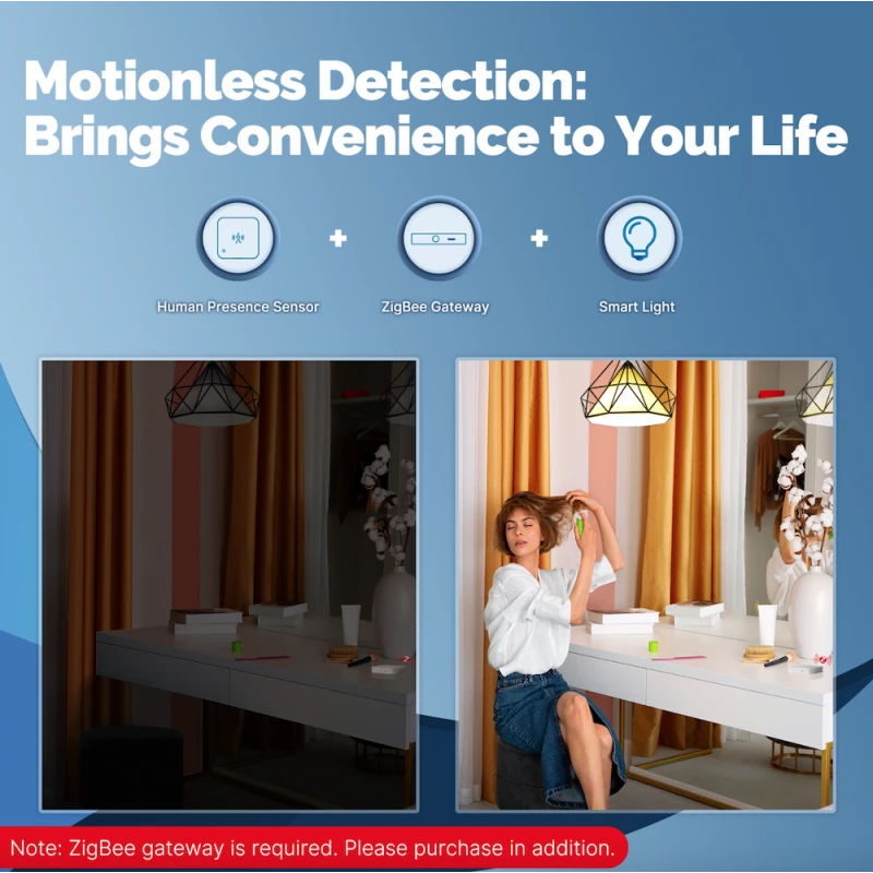 Moes - Zigbee Tuya human presence detector + luminosity USB 5V