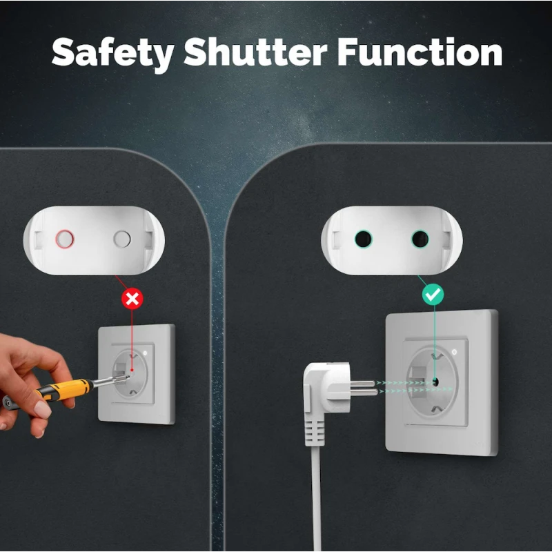 Moes - 16A Zigbee Wall Plug + power meter (Europe format)