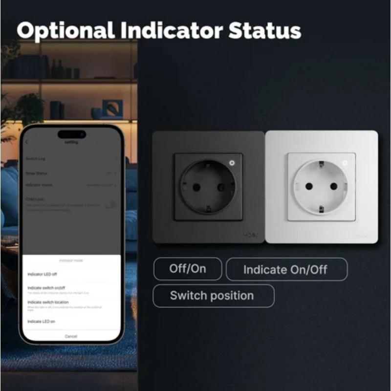 Moes - 16A Zigbee Wall Plug + power meter (Europe format)