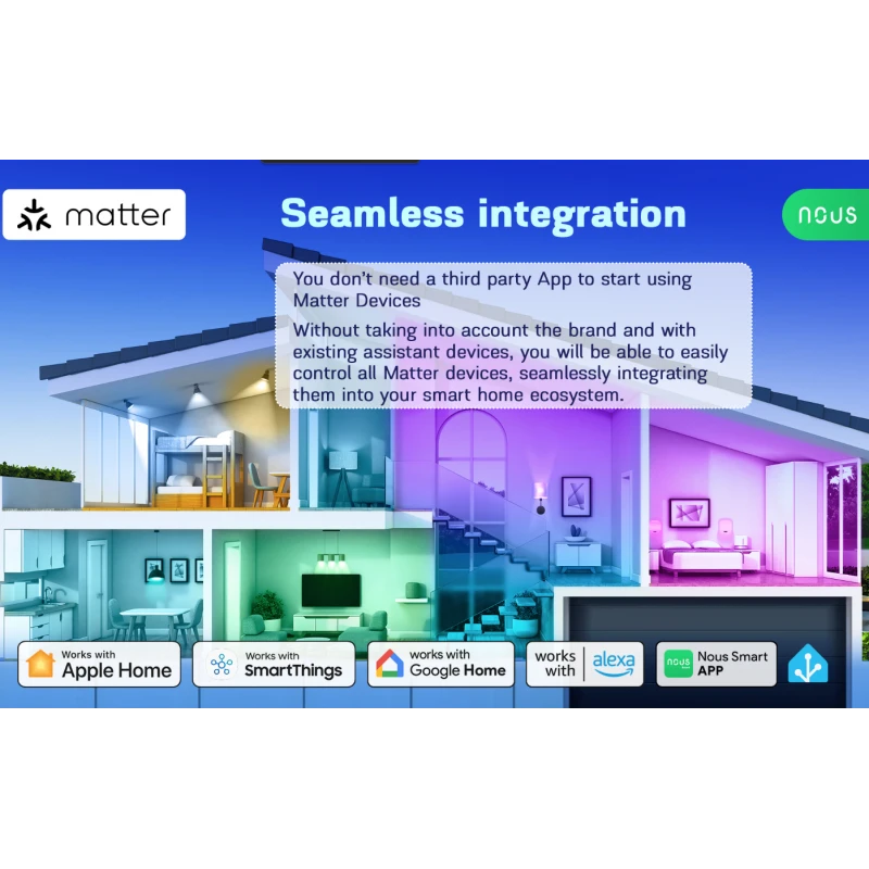 Nous - 2 λάμπες E27 Matter WIFI χρώμα P3-2