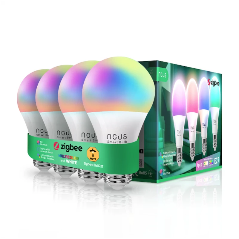 Nous - 4x Zigbee 3.0 smart bulb compatible Tuya & Zigbee2Mqtt P3Z-4
