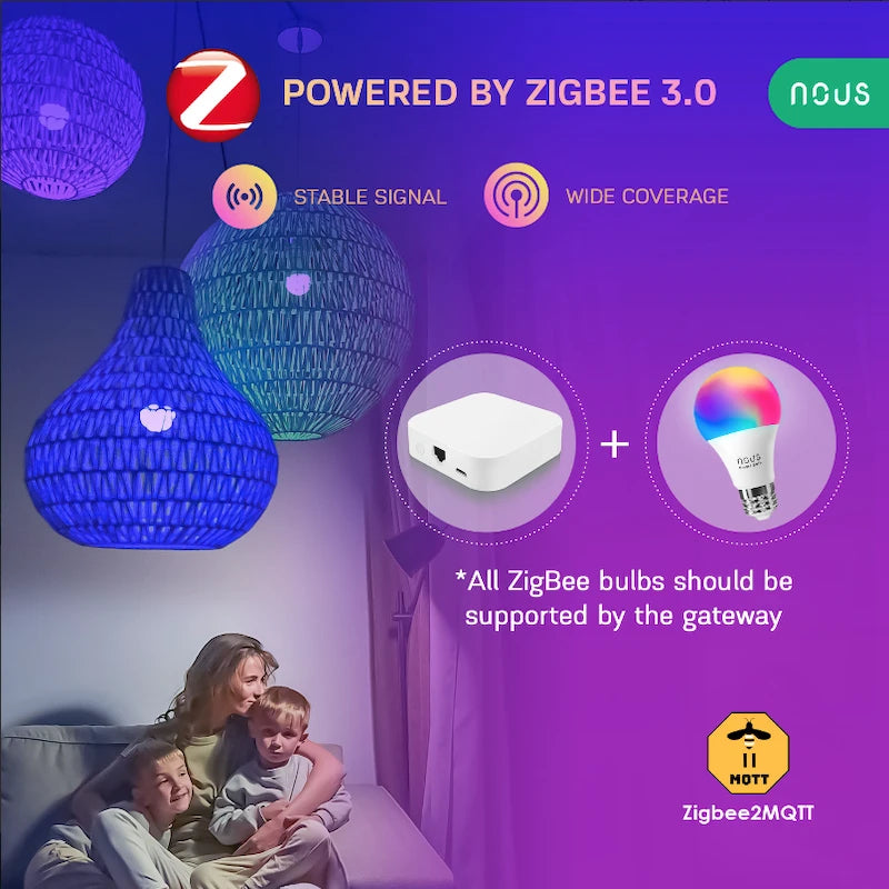 Nous - 4x Zigbee 3.0 smart bulb compatible Tuya & Zigbee2Mqtt P3Z-4