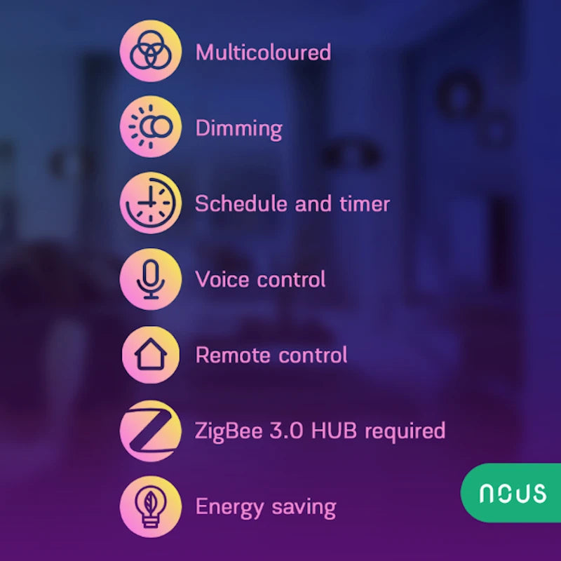 Nous - 4x Zigbee 3.0 smart bulb compatible Tuya & Zigbee2Mqtt P3Z-4