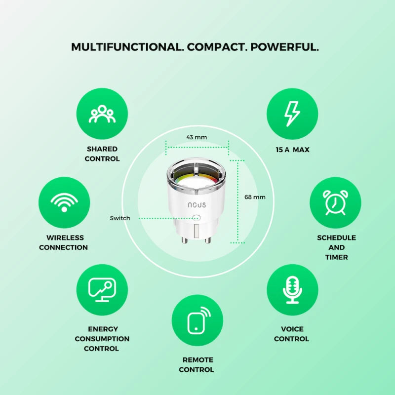 Nous - 4x Zigbee 3.0 Smart Plug + Consumption Metering A1Z-4