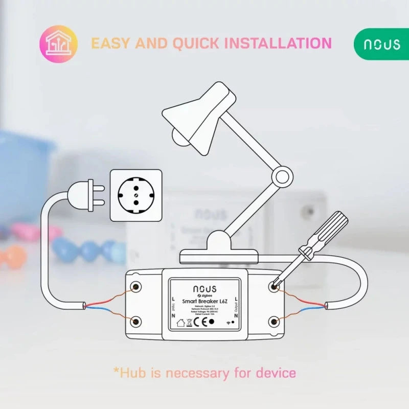 Nous - 4x Zigbee Tuya ON/OFF smart module 10A 1 channel L6Z-4